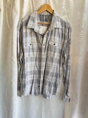 Calvin Klein Jeans Gray Plaid Flannel Button Down